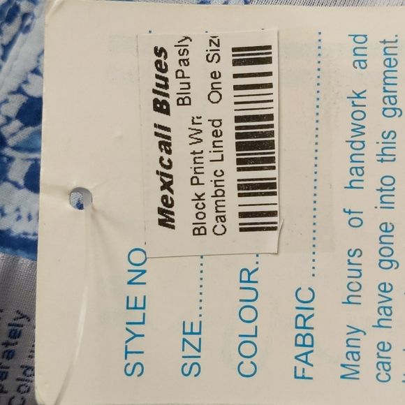 New Mexicali Blues Paisley Print Wrap Lined Skirt One Size Blue - Picture 4 of 12